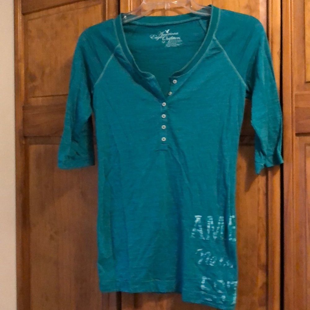 American Eagle Small Graphic Burnout Teal